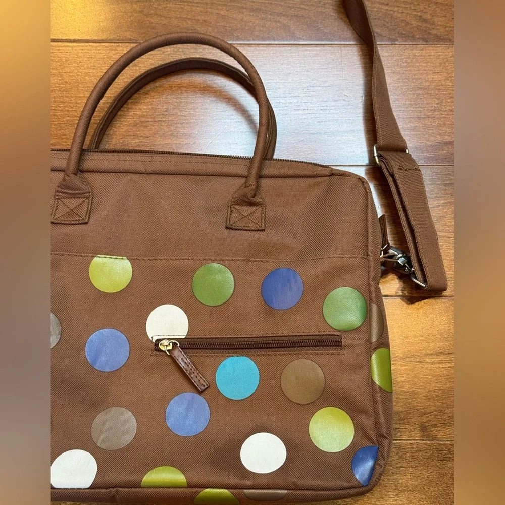 JACK!E Vintage Brown Polka Dot Women's Laptop Bag